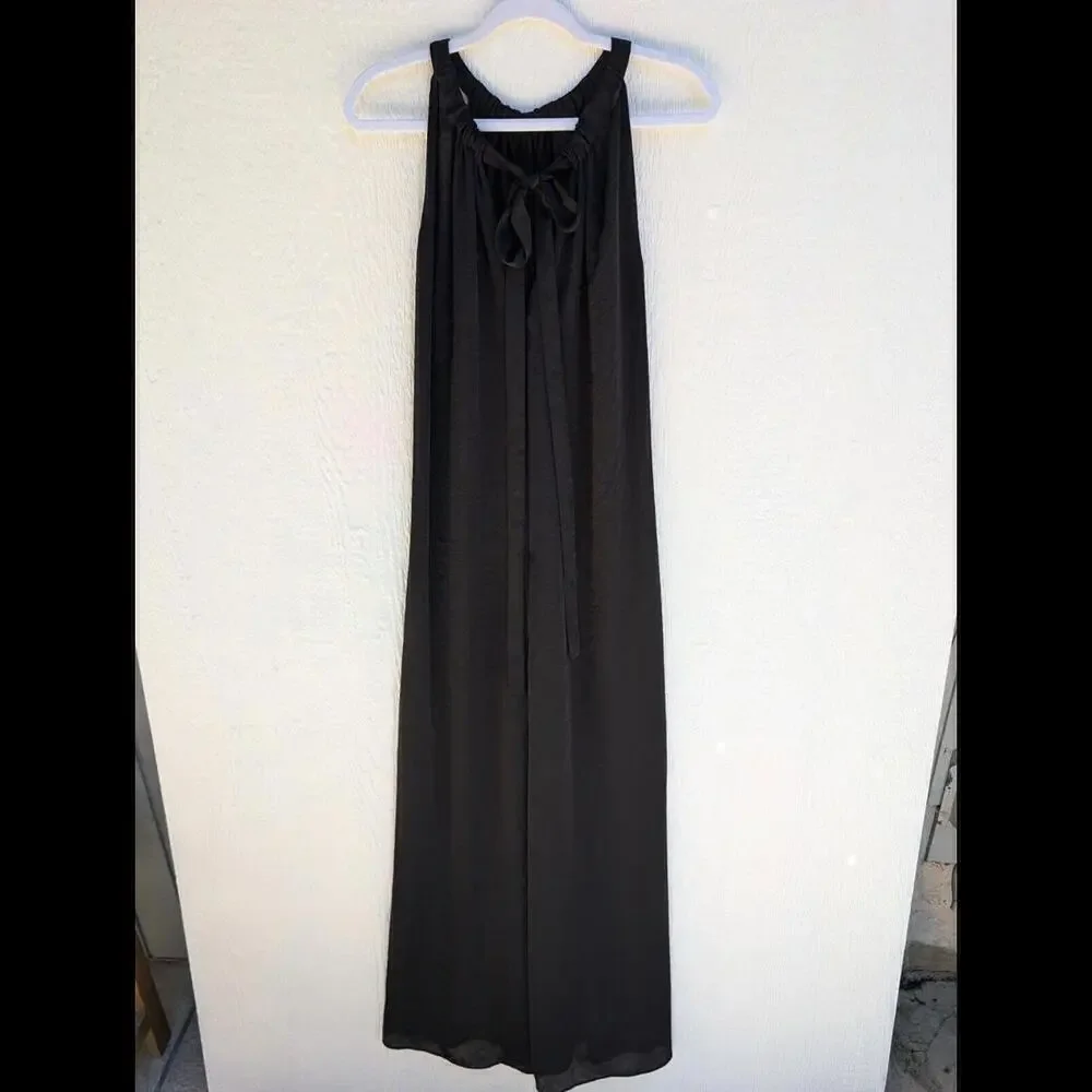 Lewit Black Halter Wide Leg Jumpsuit With Pockets Elegant Formal Size 8 - Picture 12 of 12